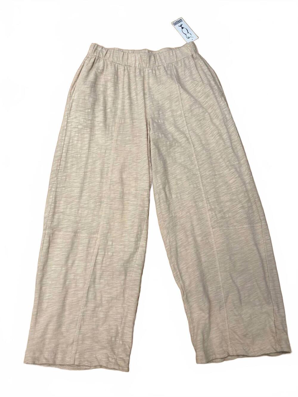 NEW MODODOC women's elastic waist gauze lantern barrel cut pants in pearlescent